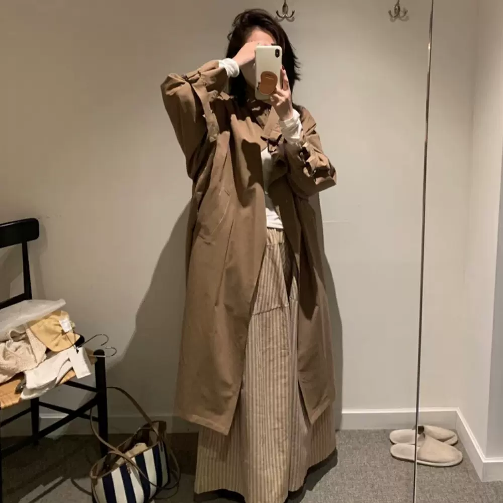 英伦风风衣女春设计感小众长款大衣小个子宽松薄款时尚外套