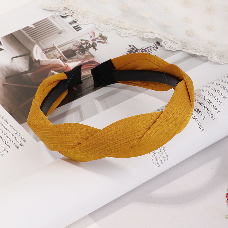 Korean Cloth Solid Color Headband display picture 6