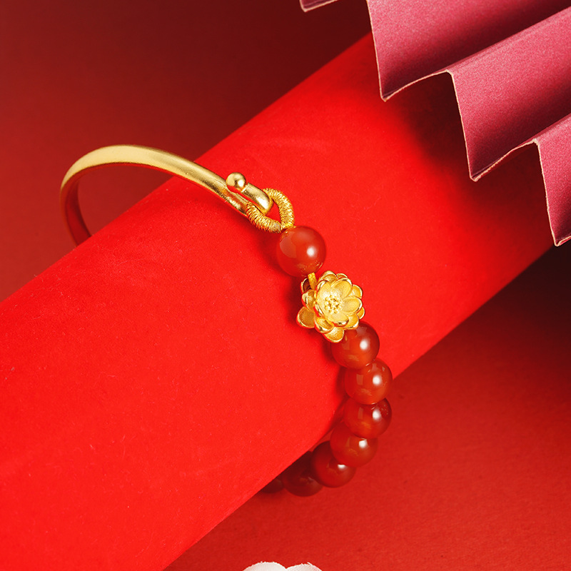 Vietnam arena oro chino patrón pulsera mujeres Luz de lujo estilo nacional elegante pulsera rica todo fósforo joyería exquisita venta al por mayor