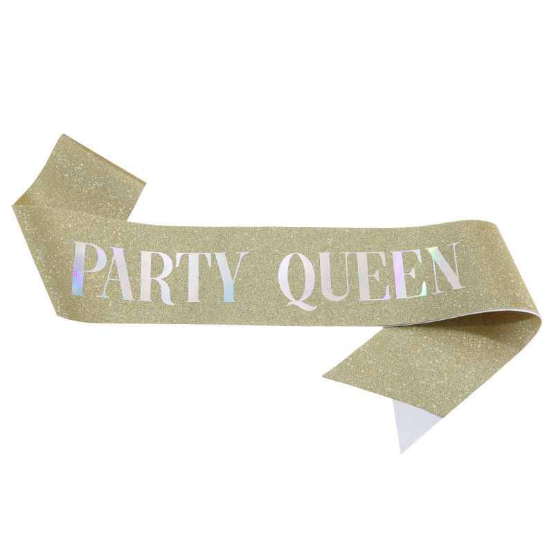 Cumpleaños en stock, banda de cumpleaños, correa de etiqueta, corona de oro rosa, correa de hombro