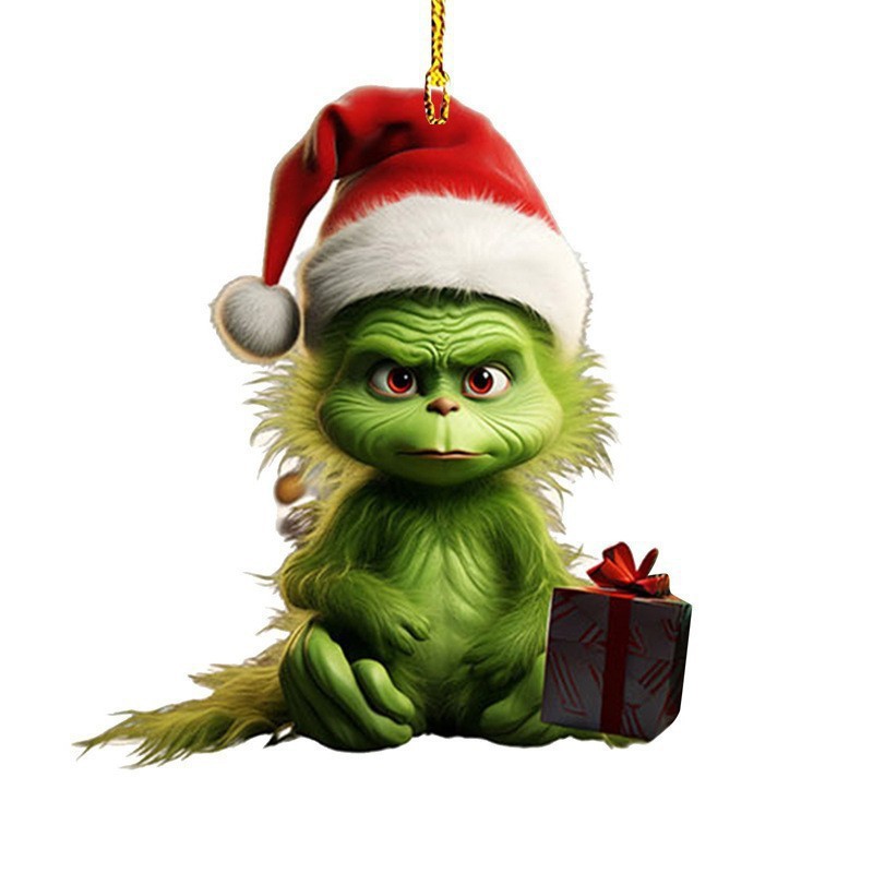 Transfronterizo nuevo 2D Grinch Baby Colgante decoración de Navidad decoración de árbol de Navidad colgante acrílico image 14