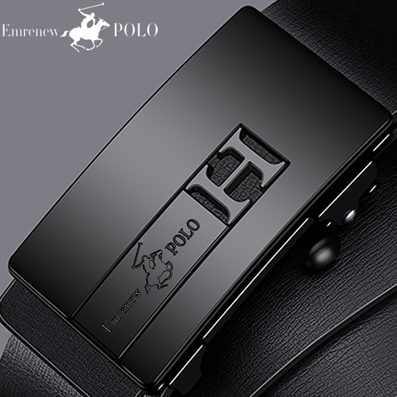 Anpripaul Cinturón de Los Hombres de cuero genuino de piel de vaca pura hebilla automática pantalones cinturón de moda nuevo todo a juego joven cinturón