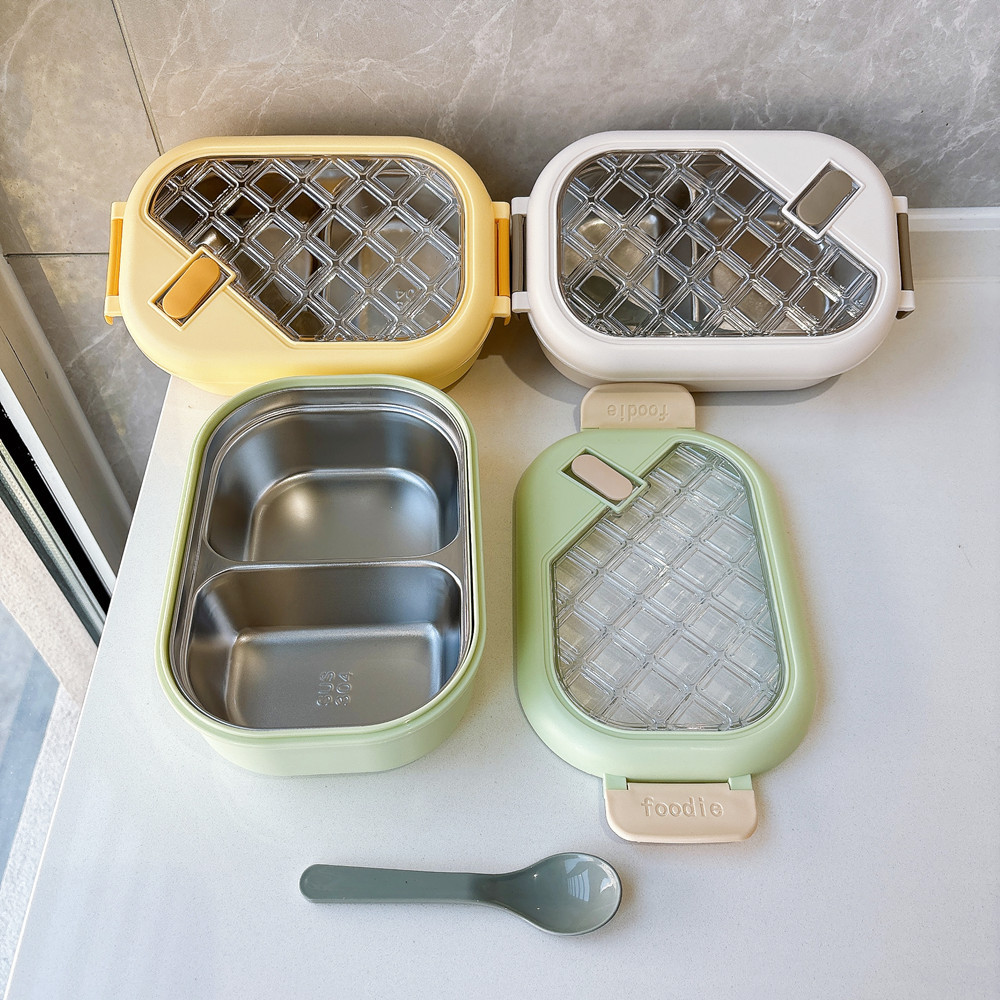 Double-layer Bento box 304 stainless steel food grade lunch box wholesale cross-border delivery and distribution can be microwave lunch box