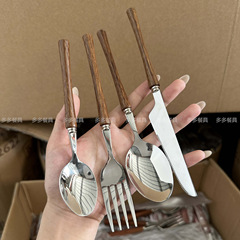 ステンレスins木柄食器304ナイフとフォークのアイデア