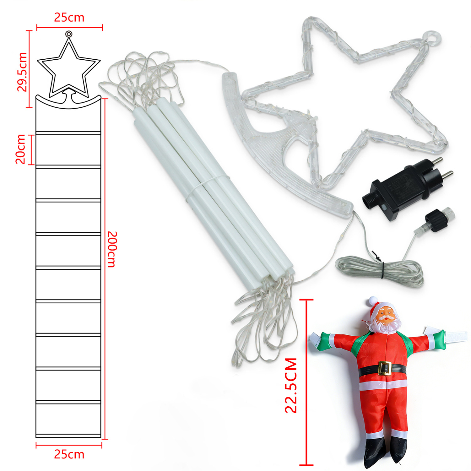 Navidad transfronteriza luces led cuerdas de Navidad luces de escalera al aire libre impermeables aleros decoración ambiente luces de colores