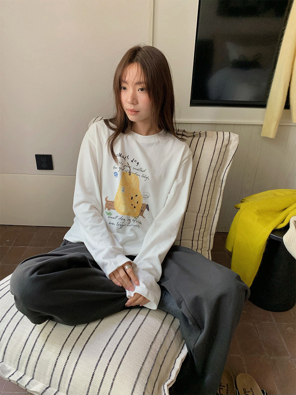 苏奈  设计感韩系长袖t恤女25秋洋气减龄百搭显瘦上衣秋fromanna|undefined