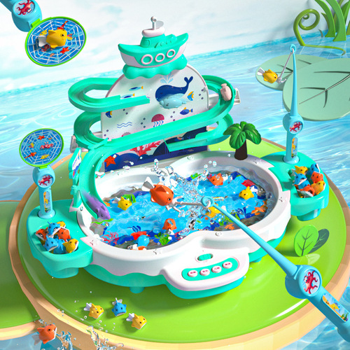 Fishing toys electric magnetic children's puzzle 2 to 3 years old 1 baby 4 two and a half years old boy early education intelligence girl