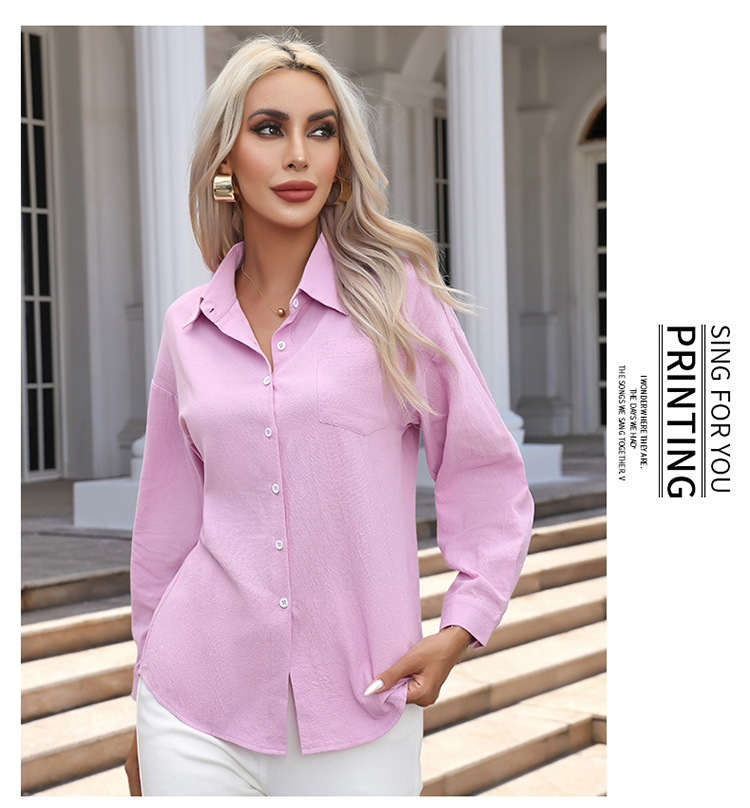Wholesale Women's Casual Basic Solid Color Long Sleeve Blouses display picture 5
