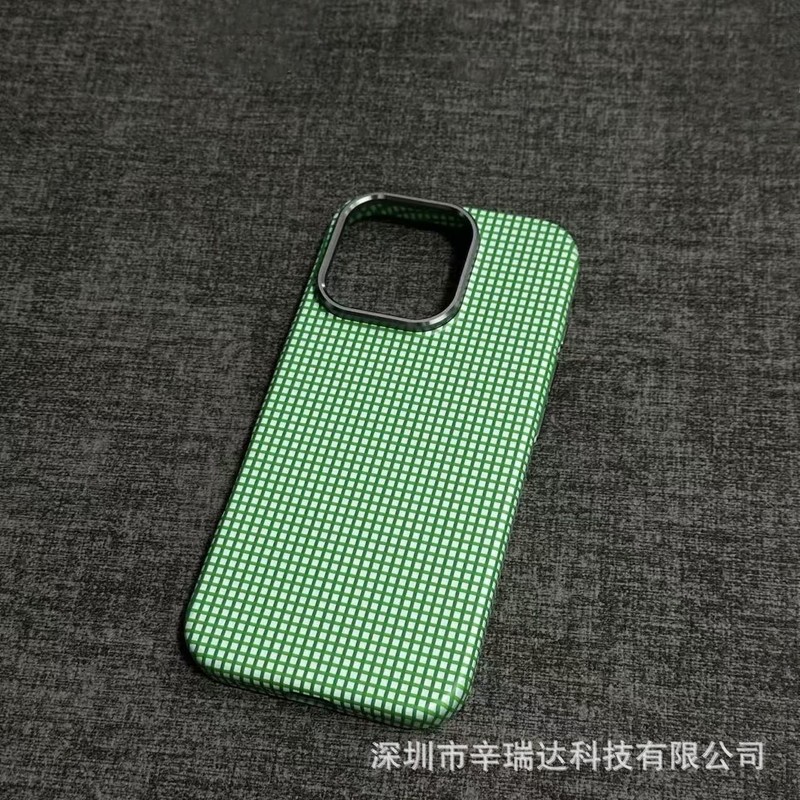iPhone17ProMax用ケース、格子柄磁気吸着PCメタルレンズフレーム、Apple16耐衝撃保護ケース|undefined