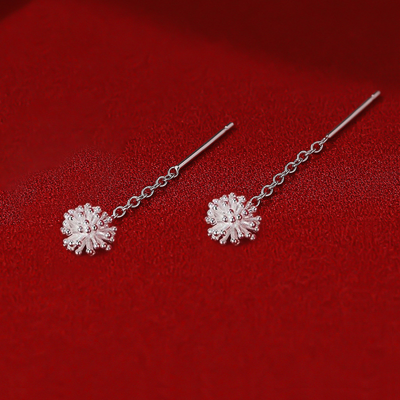 925 diente de león de león línea de orejas nicho de diseño de pendientes agujeros de orejas pendientes cortos 2024 nuevas joyas image 5