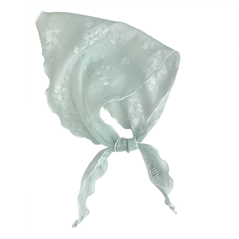 Pañuelo pastoral femenino de verano nuevo estilo bufanda triangular transpirable bufanda bufanda pequeña femenina bufanda de seda de encaje cinturón para el cabello de alta calidad