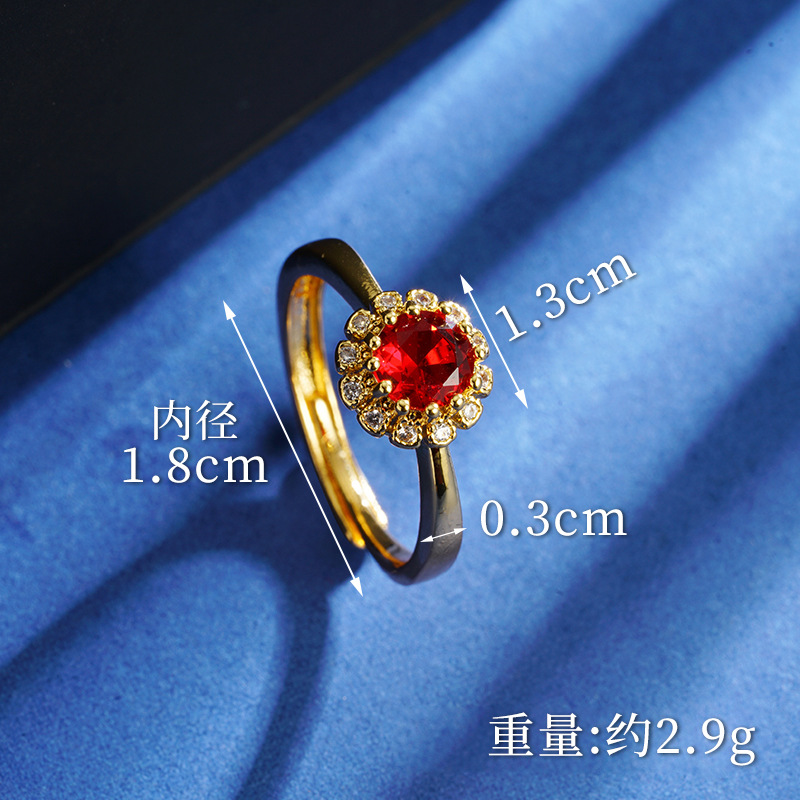 Collar de rubi de oro de arena de Vietnam, anillo de orejas, joyas recubiertas de oro antiguas, fábrica directa al por mayor