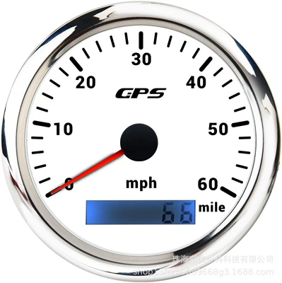 12V/24V Universal Applicable: automobile instrument - gps60mph-white-plate