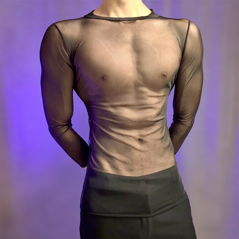 Lobe Men's Ultra-Thin Sheer Lingerie Top, Slim Fit, Same Style as Internet Celebrities, Cross-Border Dropshipping