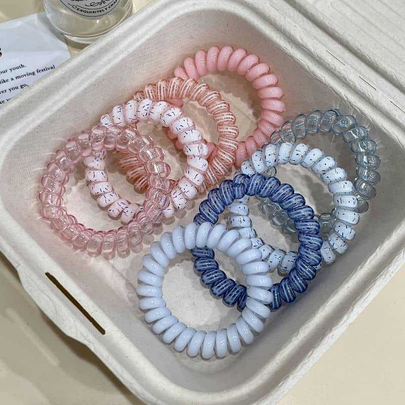 Cabeza coreana simple y de alta calidad linda línea telefónica de punto de onda de verano temperamento fresco cuerda de cabello diaria duradera