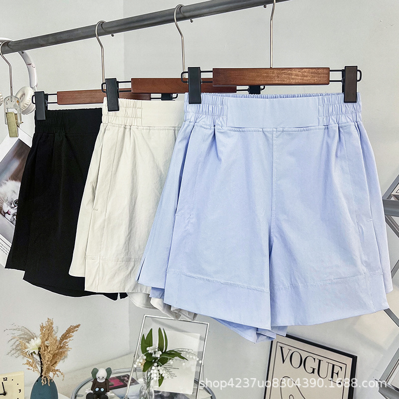 Lulu Quick-drying Loose High-waisted Casual Sports Shorts Women's Summer Outer Wear Breathable Running Yoga Fitness Pants