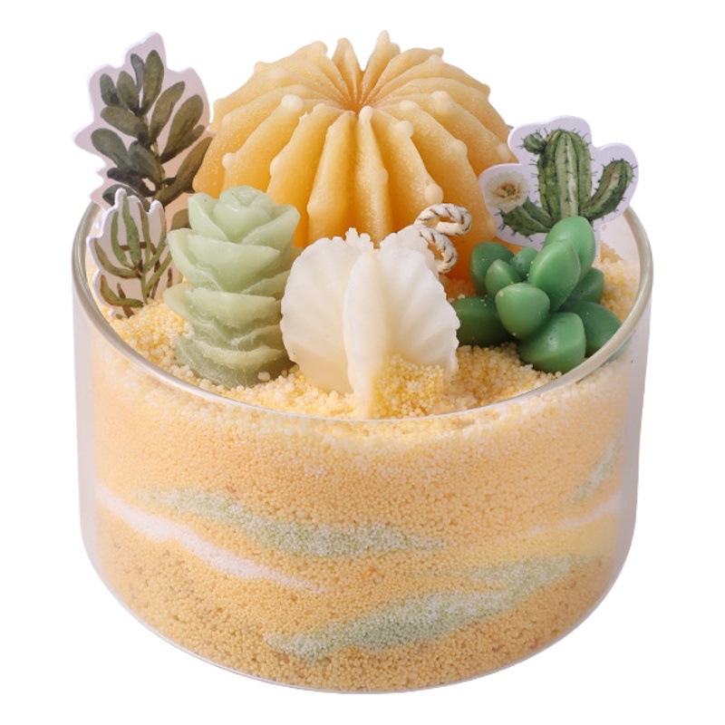 Serie de Velas Aromáticas de Suculentas DIY, Divertido Salón de Manualidades, Recuerdo con Forma de Cactus, Venta al por Mayor