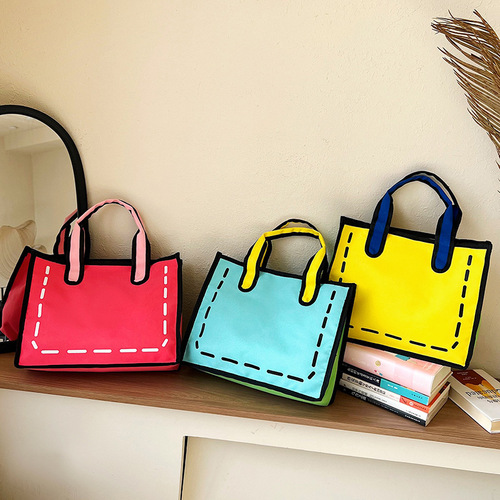 Oxford cloth print anime-style unisex crossbody bag for women 2024 new design shoulder bag and handbag