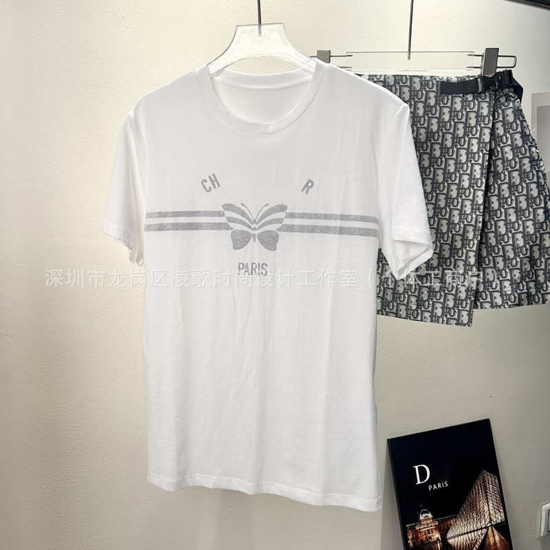 Lenge Nanyou High Edition~26 Spring/Summer New Collection 8 Letter Reverse Print Round Neck Short Sleeve T-Shirt Women's Top Layering Piece Lenge Nanyou High Edition~26 Spring/Summer New Collection 8 Letter Reverse Print Round Neck Short Sleeve T-Shirt Women's Top Layering Piece
