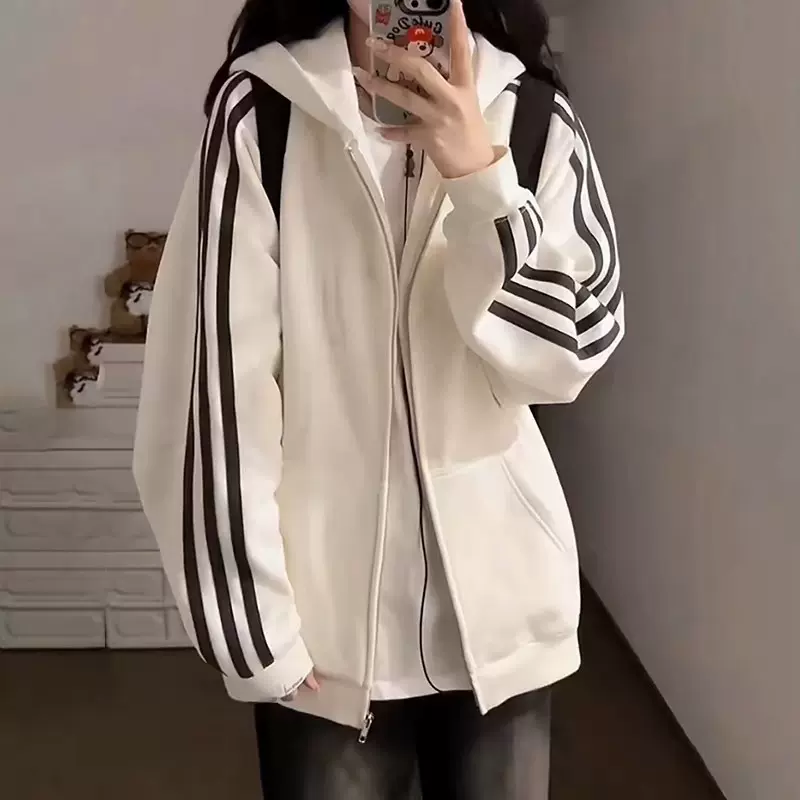 卫衣外套女2025年新款爆款宽松韩版慵懒风春秋季薄款拉链开衫女潮