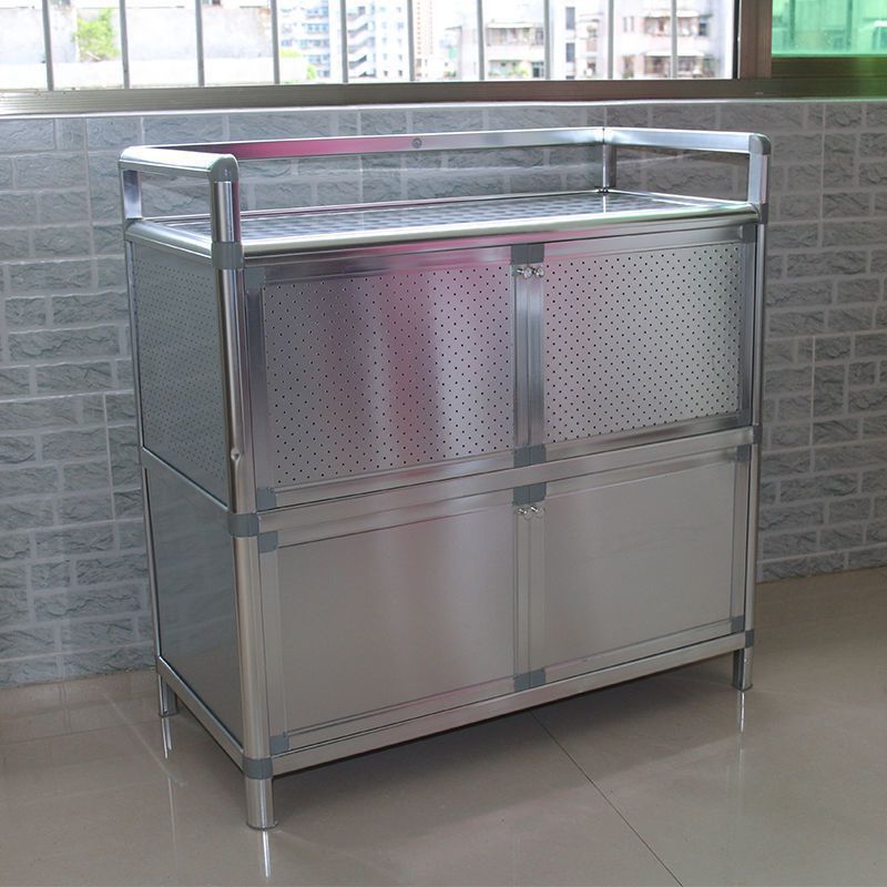 铝合金储物柜收纳柜不锈钢碗柜家用厨房置物柜子灶台柜简易小橱柜
