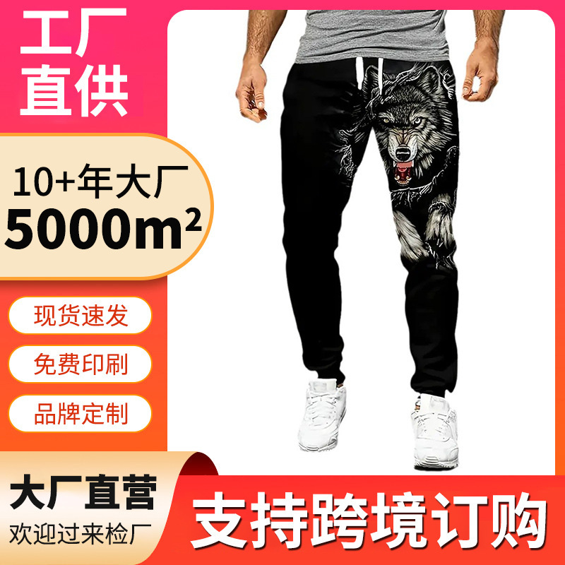 Autumn men's ordinary 3D cool skull printing Europe and the United States loose casual pants cross-border source manufacturers supply