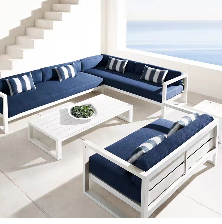 [personalizada] aleación de aluminio y aluminio sofá al aire libre patio villa jardín al aire libre residencial hotel recepción ocio