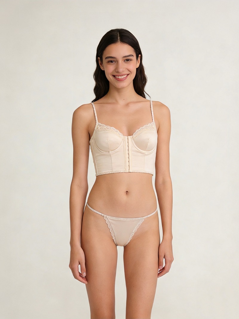 Conjunto de sutiã e calcinha costas nuas estilo boémio cetim_voghion.com