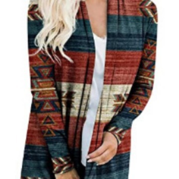 170FM2022 Fall/Winter New Knitted Sweater European and American Style Loose Rainbow Long Coat Colorful Wool Cardigan 170FM2022 Fall/Winter New Knitted Sweater European and American Style Loose Rainbow Long Coat Colorful Wool Cardigan