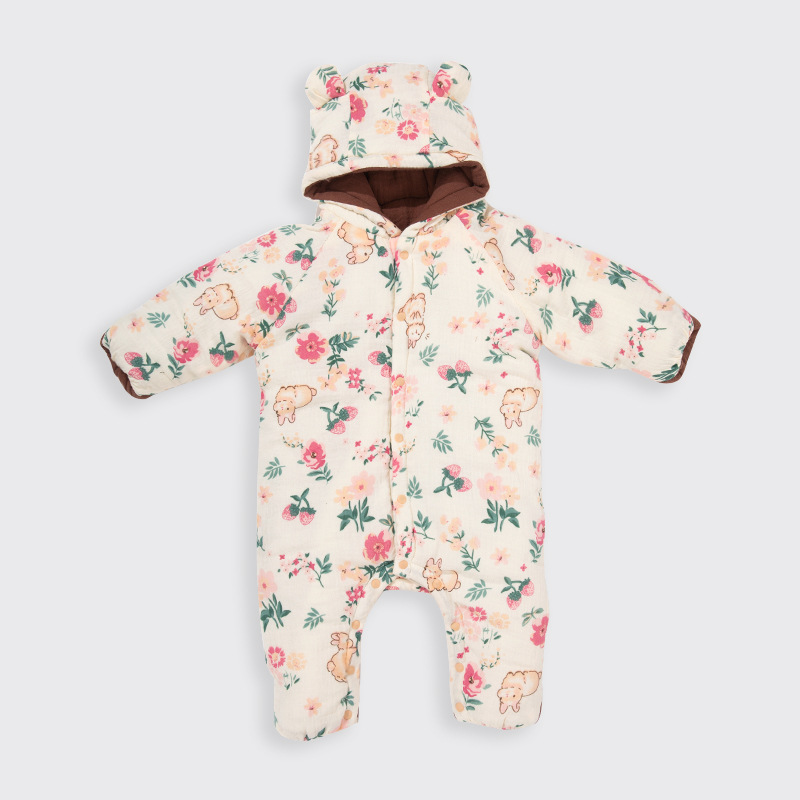 Estilo europeo y americano bebé acolchado ropa de una sola pieza Otoño e Invierno engrosada ropa de algodón acolchado masculino y femenino bebé mameluco Outwear mameluco ropa para niños