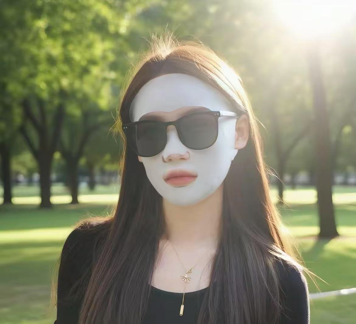 Light gray [full face mask facekini]