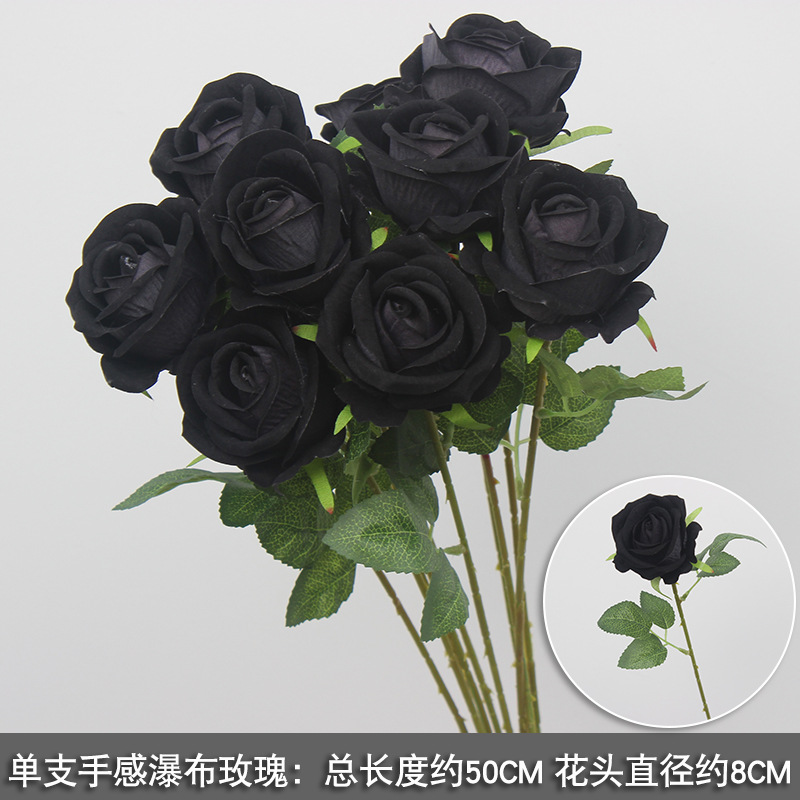 Franela de flores artificiales Cascada de rosas Decoración de flores falsas Pared de fondo Red de celebridades perforada Decoración de rosas Centro comercial Pared de cártamo