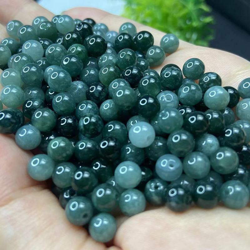 翡翠の危険な玉の6.8.10円の玉のグアテマラの翡翠の青い水の散珠のブレスレットのネックレスは散珠を飾ります。|undefined