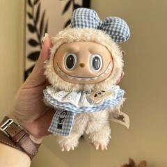 【仅套装】拉布布玩偶衣服配饰蝴蝶结格子裙套装 拉布布衣服配饰