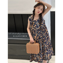 韩国童装女大童背心连衣裙2025高端小女孩无袖儿童碎花裙子