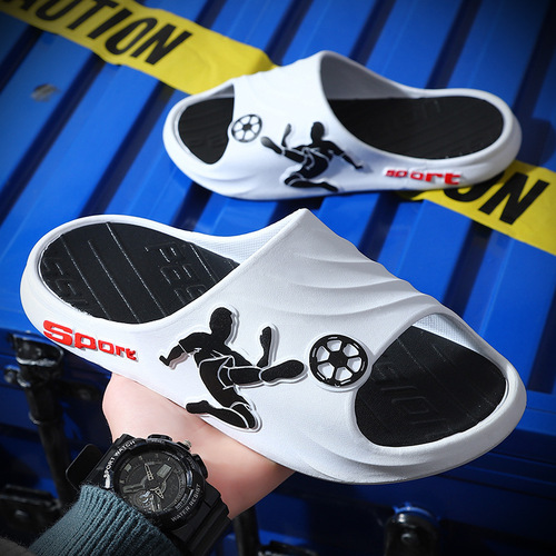 Slippers for men, summer outdoor sports, beach ins, trendy brand, non-slip, thick sole, breathable, big boys' sandals, men's wholesale