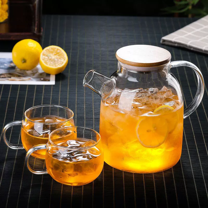 Glass capacious transparent teapot