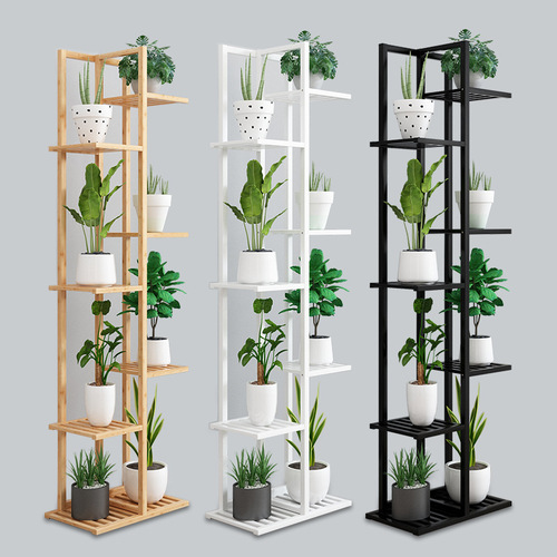5YA1 wholesale European flower rack storage rack multi-layer balcony decoration solid wood indoor living room pothos flower pot shelf