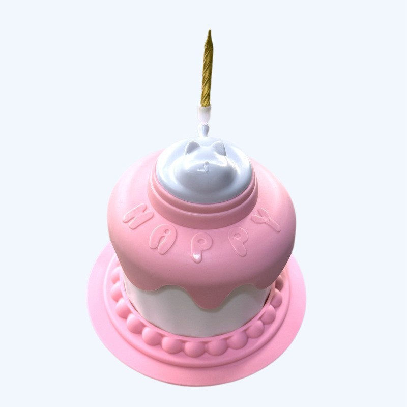 Juguetes para gatos con forma de pastel multifuncional, pastel creativo para mascotas, tazón de alimentación, tazón de comida lenta para gatos, tapa sellada