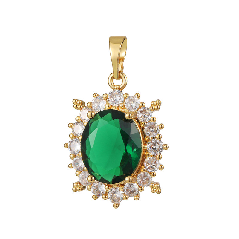 Joyas transfronterizas colgante de rubí esmeralda ligero de lujo accesorios de acero de titanio collar no decolor cadena clavícula