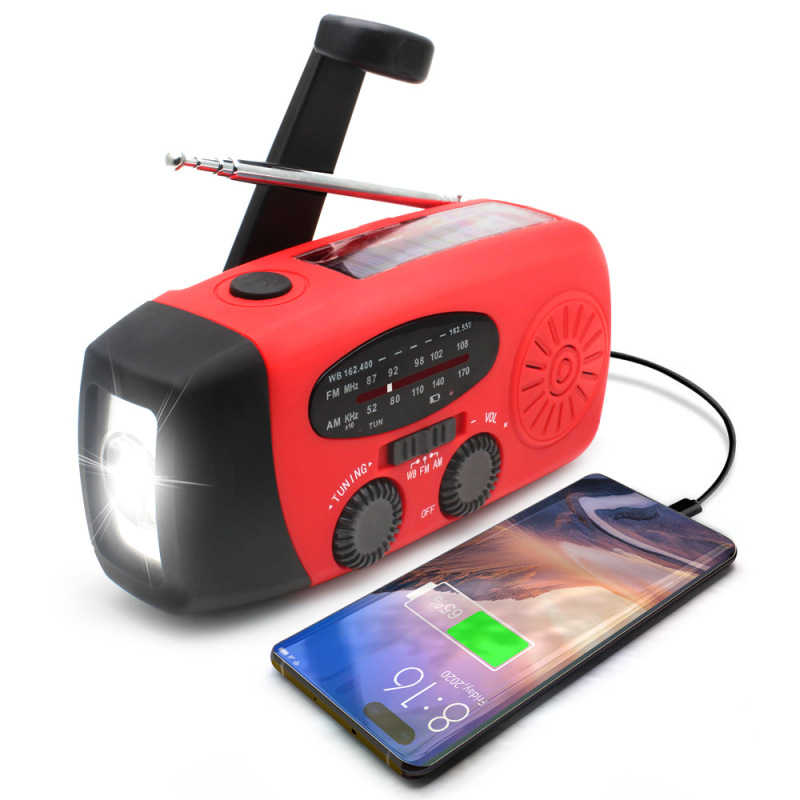 屋外緊急ラジオ多機能ハンドシェイク携帯ラジオソーラーハンドシェイク充電式防災ラジオ|undefined
