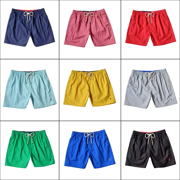 Pony Logo Embroidered Shorts, Quick-Dry Waterproof Men's Summer Swim Trunks, Beach Shorts, High-Quality, Exclusively for Cross-Border Sales