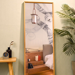 Xingcheng Nordic New Solid Wood Dressed Mirror Home Floor Mirror Full-length Mirror Wall Hanging Fitting Mirror Wholesale