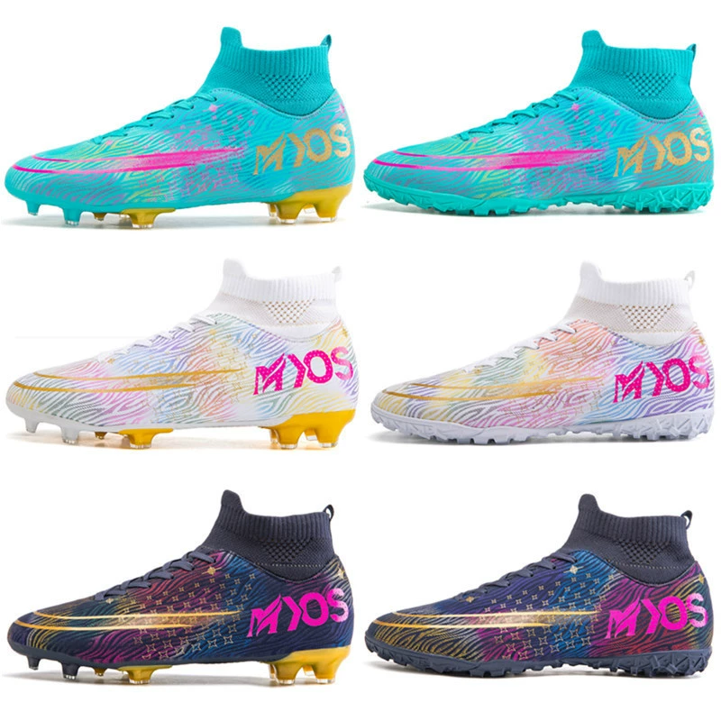 Трансграничные туфли высокого уровня для футбольных туфель для мужчин и женщин, дети tf сломанные шипы, искусственный газон, аг шип, студенческая кожаная тренировочная обувь для ног, мужчины