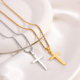 Stainless steel necklace Golden twist chain cross necklace titanium steel non-fading fashion all-match boys pendant
