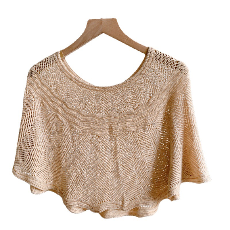 Knitted Shawl Lazy Turtleneck Neck Fashion Cheongsam Outer Wearing Small Shawl Air Conditioning Room Cervical Spine Protection Wave Blouse