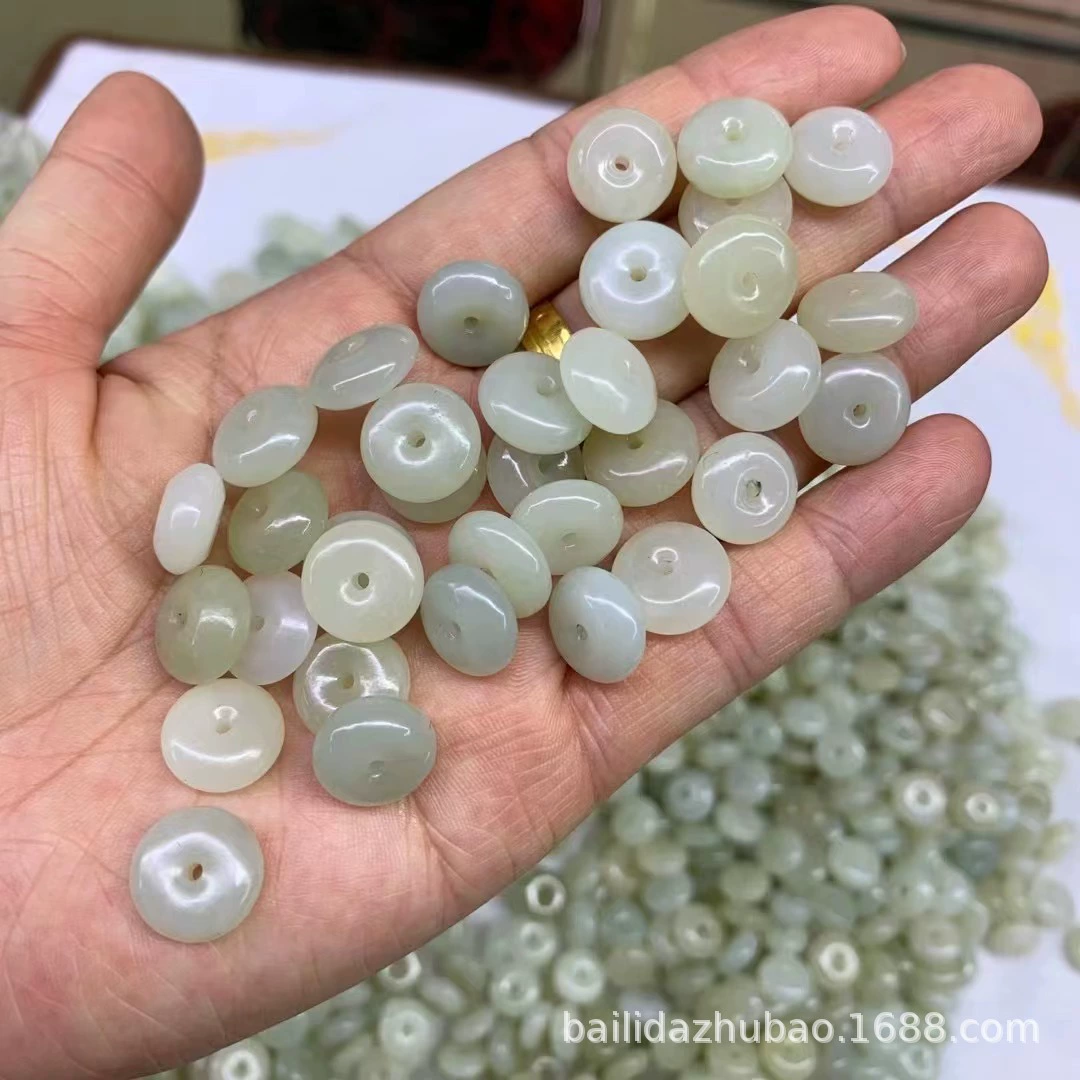 Натуральный Хетиан Джейд Цинхай Материал 12 м Безопасная пряжка Аксессуары для бубликов