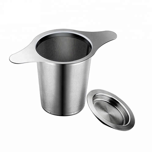 Stainless steel tea strainer 304 tea filter with double ears, double handle tea strainer tea brewing tool tea leaf filter tea set matched with XK