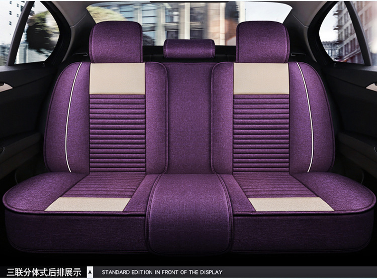 Five-Seater Car Seat Covers, Universal for All Seasons, Linen Seat Covers, Fabric Car Cushions, Fully Enclosed Car Seat Pads