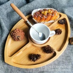 New Creative Wooden Tray for Home Use, Divided Oval-Shaped Solid Wood Storage Tray, Multi-Specification Wooden Display Tray